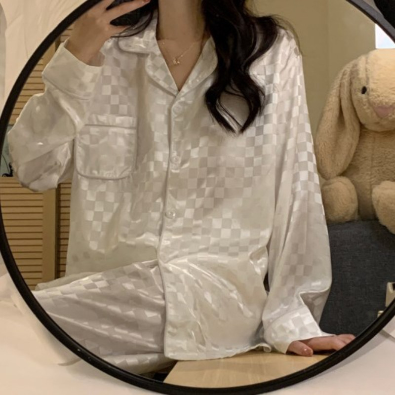 🔥Bộ Pijama🔥Chất Lụa Gấm Tay Dài- Quần Dài đồ bộ nữ pijama dài tay bigsize La103