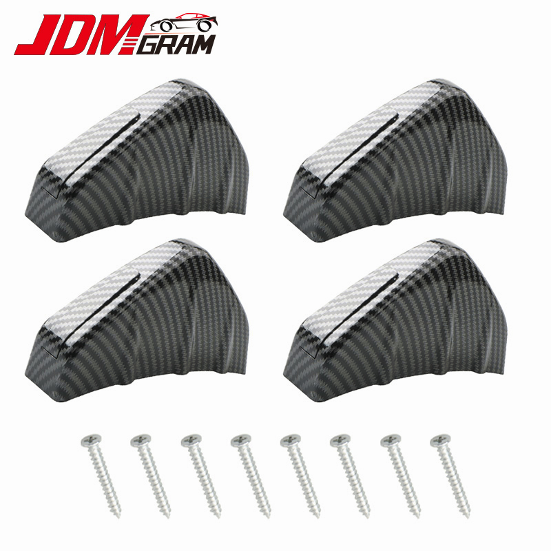 Set 4 Phụ Kiện Trang Trí Cản Sau Xe Hơi Hình Vây Cá Mập Bằng Sợi Carbon Chống Thấm Nước