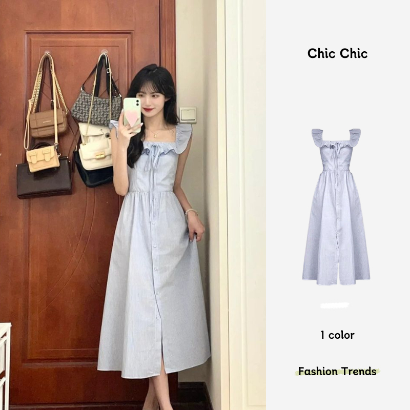 Chic váy nữ Đầm Body Cho thời váy trang hàng cao cấp tính cách mềm mịn 2023NEW MAY2409