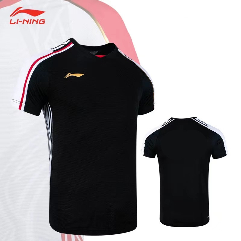Li Ning Áo Thun Tay Ngắn Tập Luyện Cầu Lông Nhanh Khô Cho Nam Và Nữ