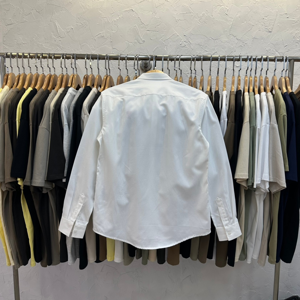 Áo Sơ Mi Tay Dài Vải Oxford Thêu Hình Trái Tim Thời Trang Cho Cặp Đôi