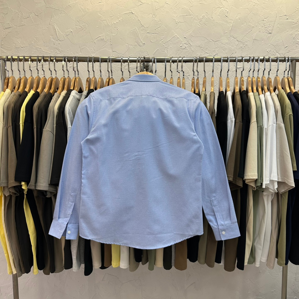 Áo Sơ Mi Tay Dài Vải Oxford Thêu Hình Trái Tim Thời Trang Cho Cặp Đôi