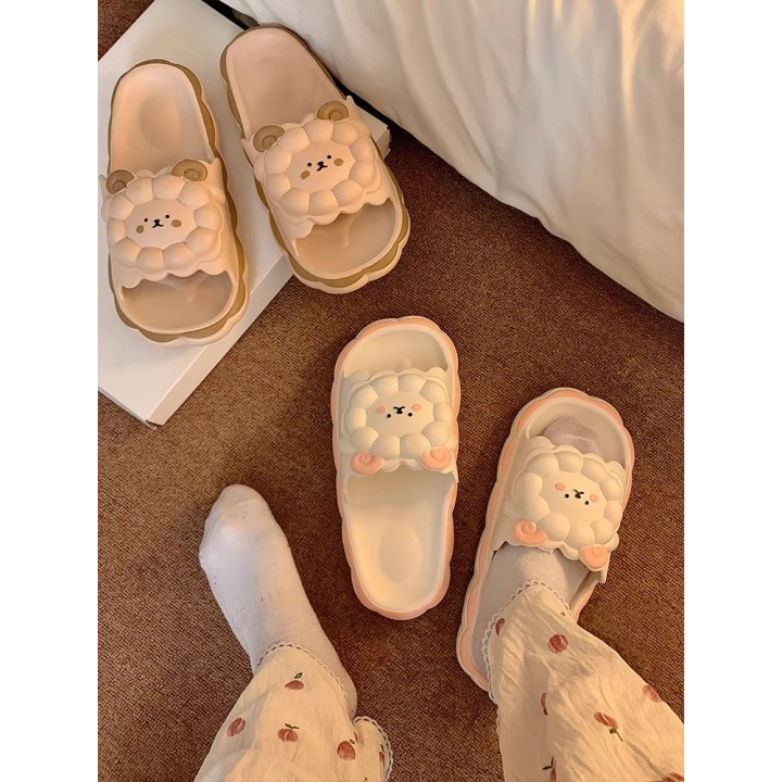 Fashey Dép Bông Đi Trong Nhà Đế Dày Chống Trượt Thời Trang Mùa Hè Dễ Thương Cho Nữ