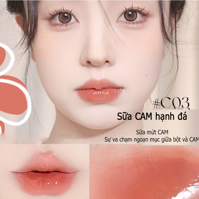 VEECCI Son Bóng Pha Lê, Kết Cấu Thạch, Dưỡng Ẩm, Gợi Cảm, Men Môi