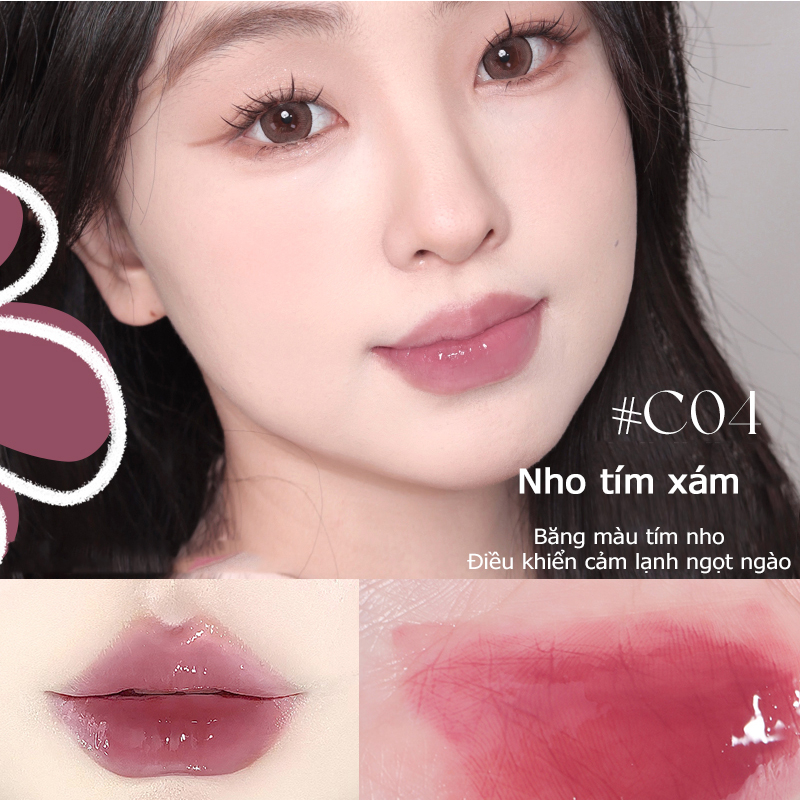 VEECCI Son Bóng Pha Lê, Kết Cấu Thạch, Dưỡng Ẩm, Gợi Cảm, Men Môi