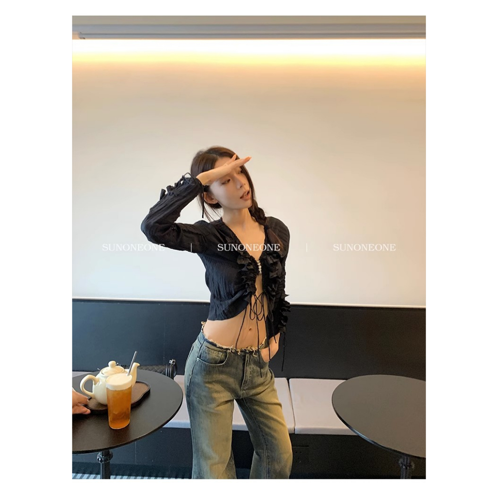 Quần Jean Nữ Ống Rộng Lưng Thấp Phong Cách Retro Mỹ Thời Trang Mùa Hè 2023 Mới