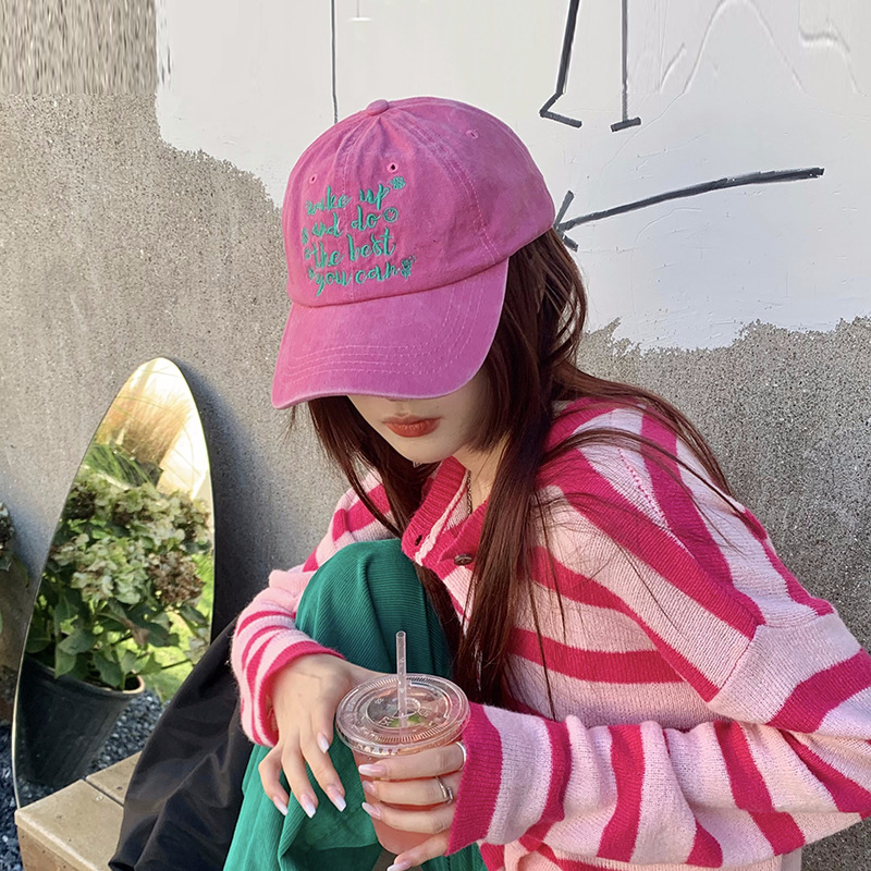 Mũ Lưỡi Trai Denim Thêu Chữ Thời Trang Cho Cặp Đôi