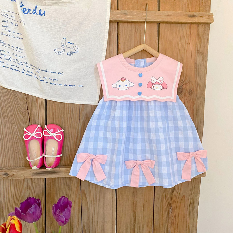 Đầm Búp Bê Công Chúa Không Tay Họa Tiết Hello Kitty Ngọt Ngào Cho Bé Gái