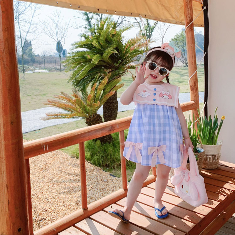 Đầm Búp Bê Công Chúa Không Tay Họa Tiết Hello Kitty Ngọt Ngào Cho Bé Gái