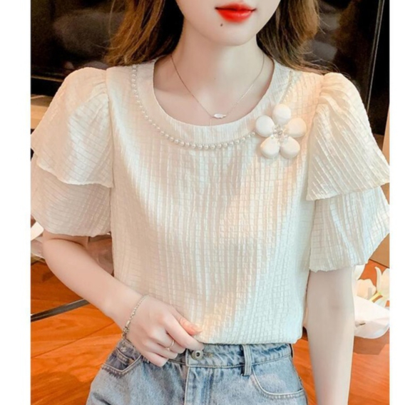 Áo nữ kiểu/Áo Sơ Mi Chiffon Phong Cách Pháp Thời Trang Mùa Hè 2023 ZT5V/áo kiểu/Áo Sơ Mi Công Sở/áo kiểu nữ 2 lớp