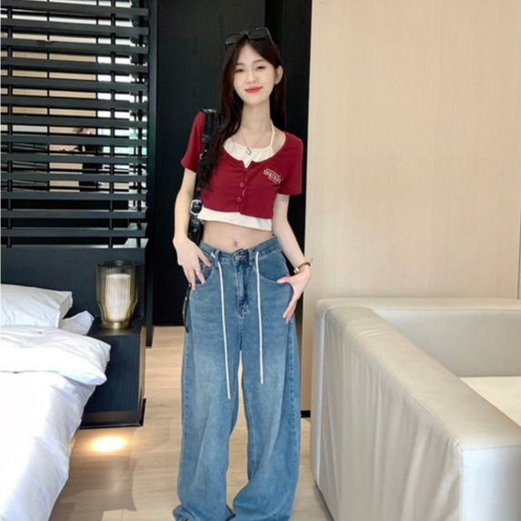 Áo Thun Tay Dài Eo Cao Phong Cách Mùa Hè Độc Đáo Hợp Thời Trang Dễ Phối Đồ Cho Nữ