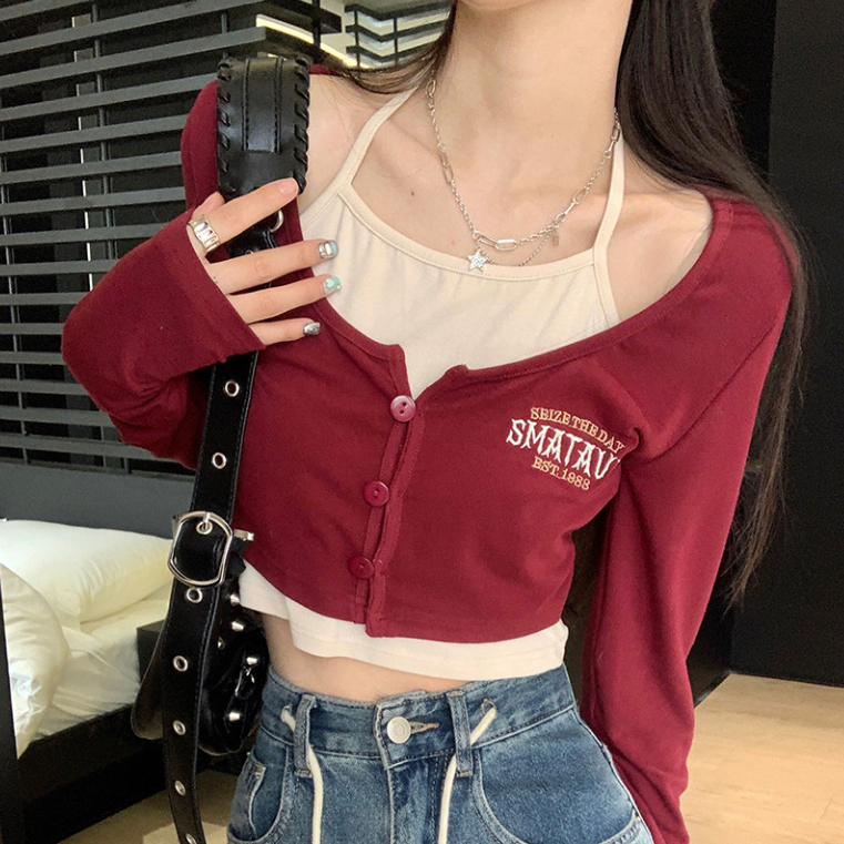 Áo Thun Tay Dài Eo Cao Phong Cách Mùa Hè Độc Đáo Hợp Thời Trang Dễ Phối Đồ Cho Nữ