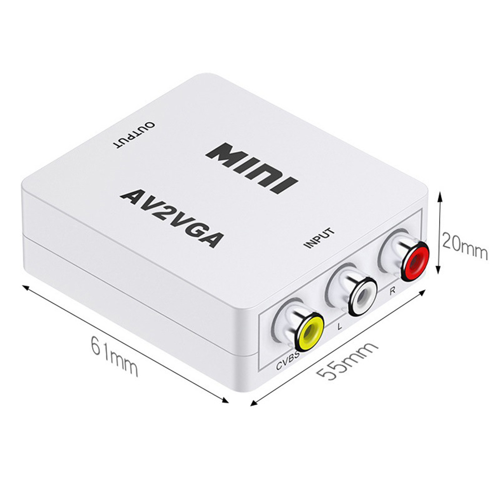 Bộ ChuyểN ĐổI AV RCA CVBS Sang VGA Cho TV Box / PC / MàN HìNh 1080P HDTV