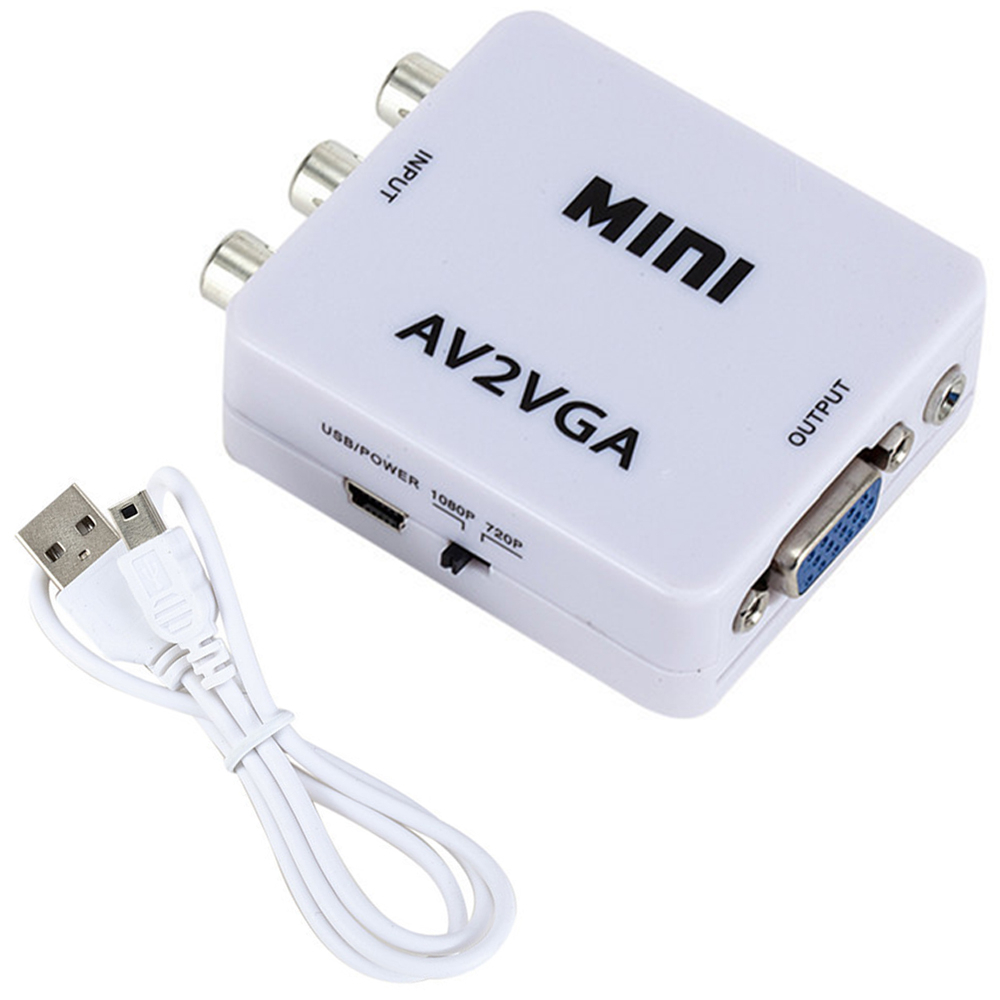 Bộ ChuyểN ĐổI AV RCA CVBS Sang VGA Cho TV Box / PC / MàN HìNh 1080P HDTV