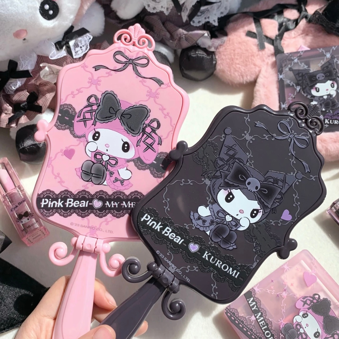 Son Môi Màu Hồng Gấu x kuromi x melody | Phấn Mắt Trang Điểm Tiện Dụng Chất Lượng Cao