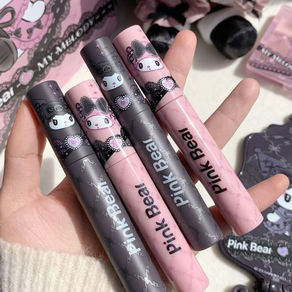 Son Môi Màu Hồng Gấu x kuromi x melody | Phấn Mắt Trang Điểm Tiện Dụng Chất Lượng Cao