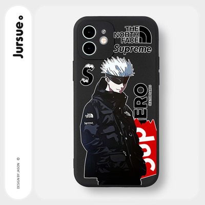 Ốp lưng JURSUE mềm chống bẩn hoạt hình độc lạ ngầu nam đen Cho iPhone 17 16 15 14 13 12 11 Pro Max SE 2020 X XR XS ip 8 7 Plus Y3521
