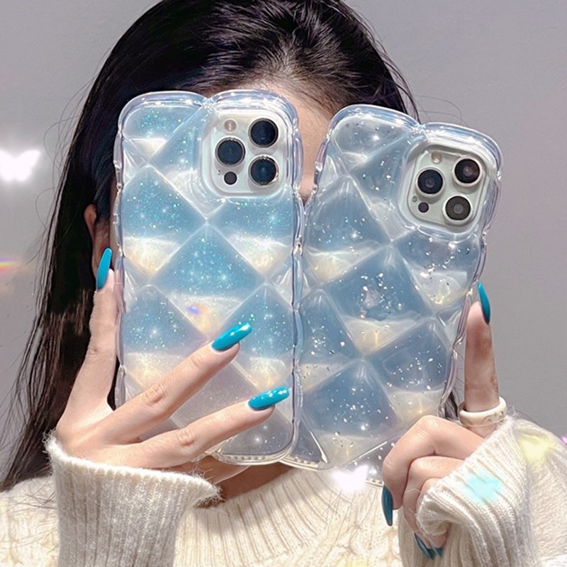 Ôp Điện Thoại Silicon Dẻo Màu gradient Họa Tiết Kim Cương Chống Sốc Cho iphone 15 promax 14 13 12 11 pro max Ốp