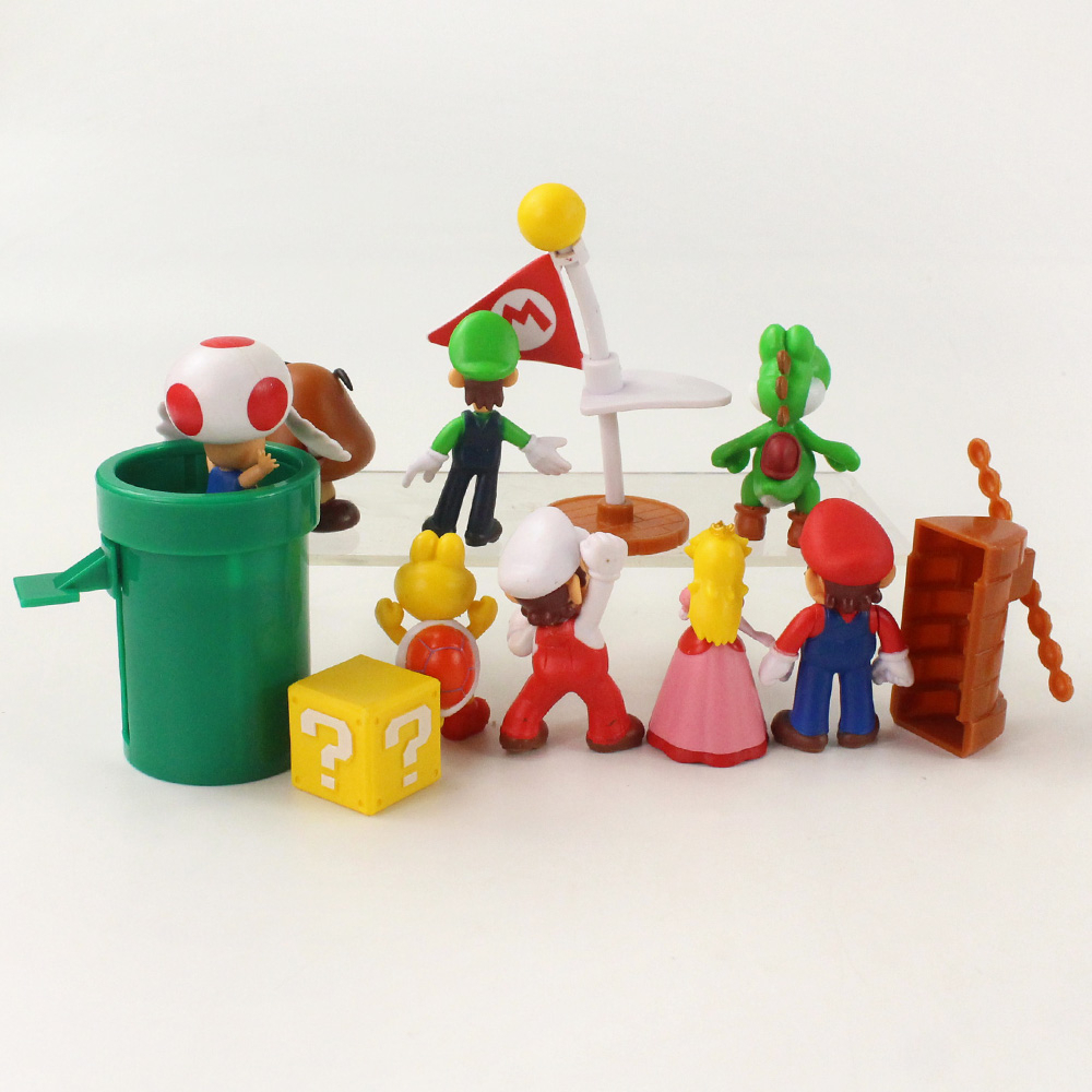 NINTENDO Bộ 12 Nhân Vật Game Super Mario Kích Thước 4-10cm Mô Hình Đồ Chơi Nhân Vật Yoshi Koopa Goomba Trong Game "Mario Luigi"