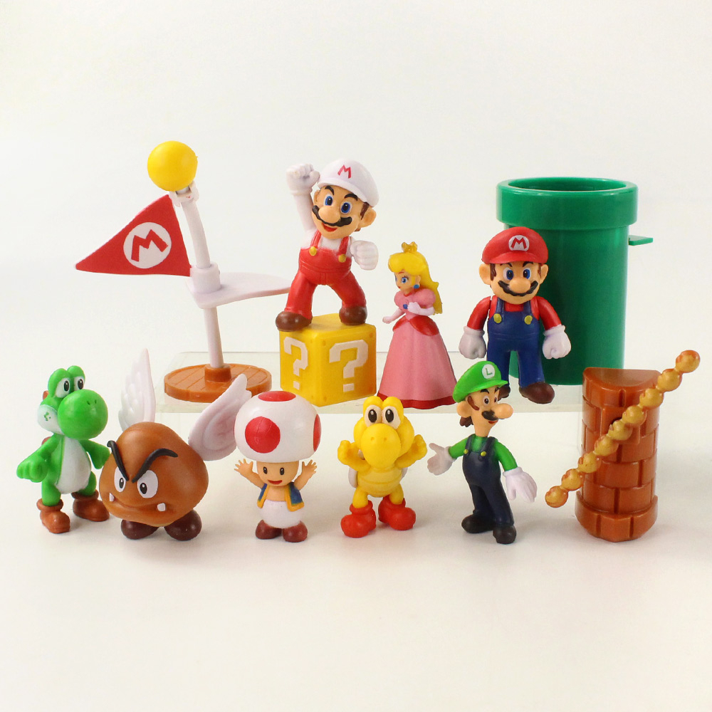 NINTENDO Bộ 12 Nhân Vật Game Super Mario Kích Thước 4-10cm Mô Hình Đồ Chơi Nhân Vật Yoshi Koopa Goomba Trong Game "Mario Luigi"