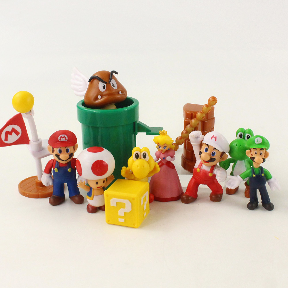 NINTENDO Bộ 12 Nhân Vật Game Super Mario Kích Thước 4-10cm Mô Hình Đồ Chơi Nhân Vật Yoshi Koopa Goomba Trong Game "Mario Luigi"