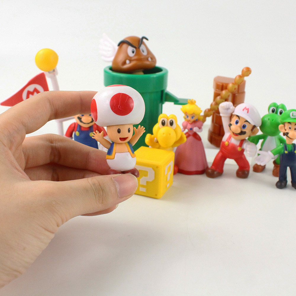 NINTENDO Bộ 12 Nhân Vật Game Super Mario Kích Thước 4-10cm Mô Hình Đồ Chơi Nhân Vật Yoshi Koopa Goomba Trong Game "Mario Luigi"