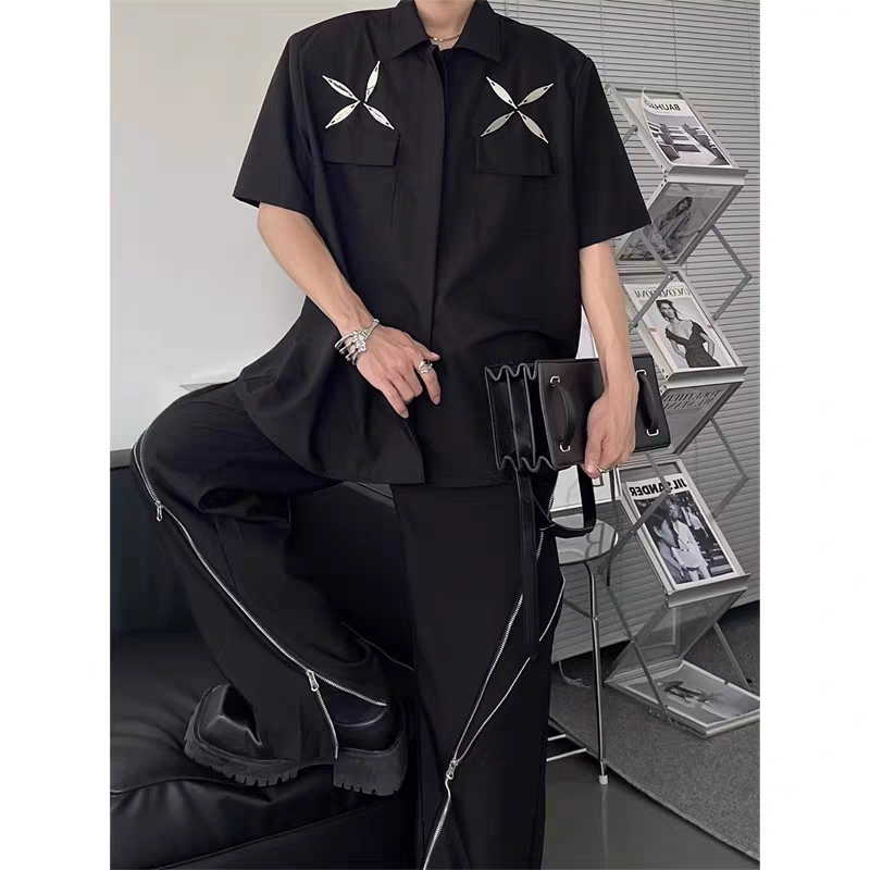 Áo Sơ Mi Dáng Rộng Phong Cách hip hop Thời Trang Mùa Hè Cho Nam