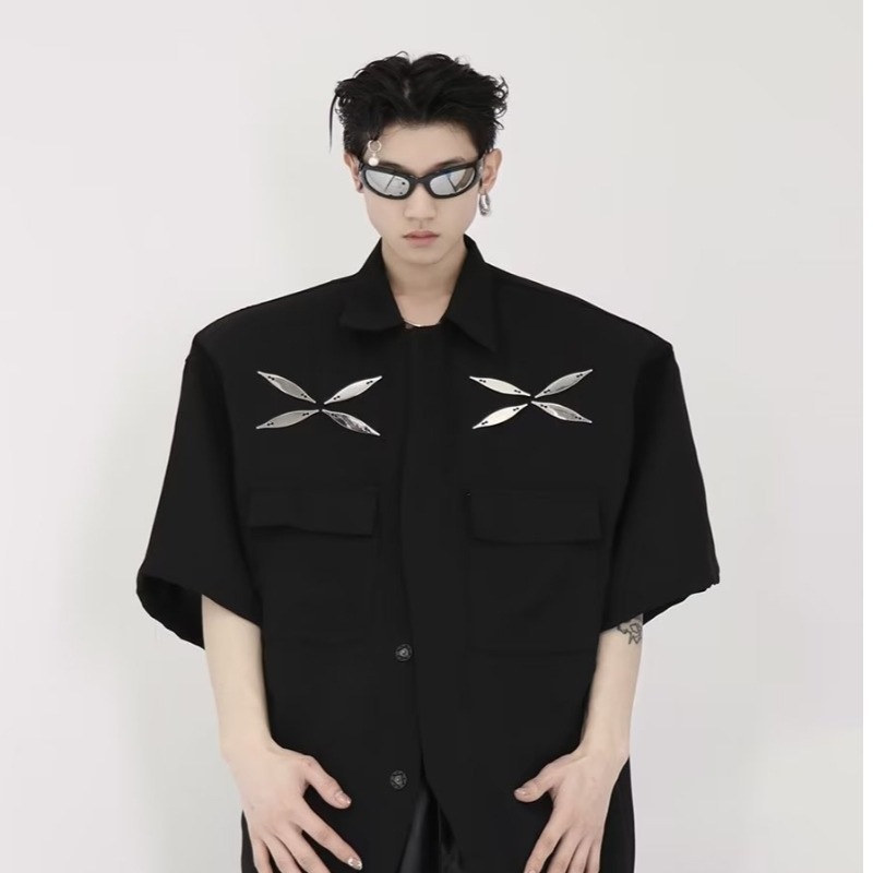 Áo Sơ Mi Dáng Rộng Phong Cách hip hop Thời Trang Mùa Hè Cho Nam