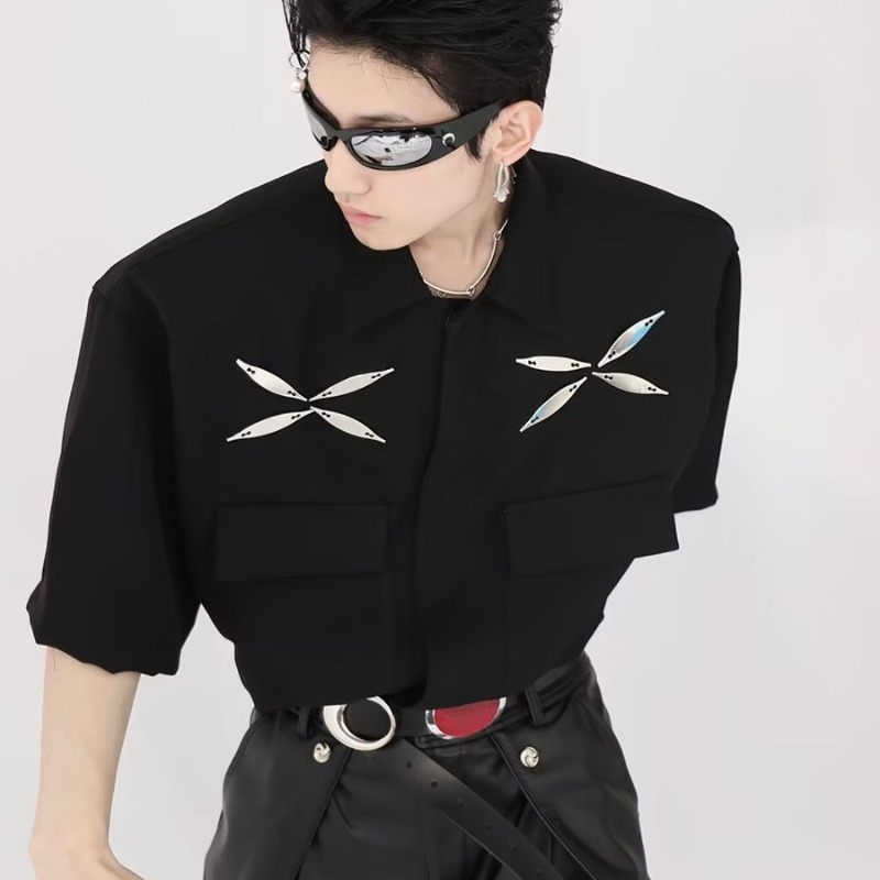 Áo Sơ Mi Dáng Rộng Phong Cách hip hop Thời Trang Mùa Hè Cho Nam