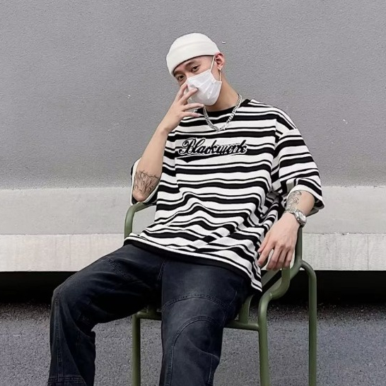 Aokang Áo Thun Tay Ngắn Cổ Tròn Họa Tiết Kẻ Sọc Đơn Giản Thời Trang Mùa Hè Cho Nam