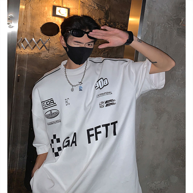 Áo thun VUNC tay ngắn dáng rộng in họa tiết thời trang mùa hè cho nam