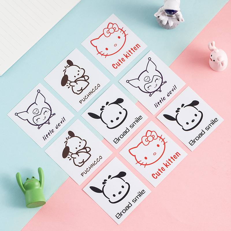 Sanrio Miếng Dán Trang Trí Bằng Kim Loại Chống Thấm Nước Hình Cún Kuromi Melody Pacha