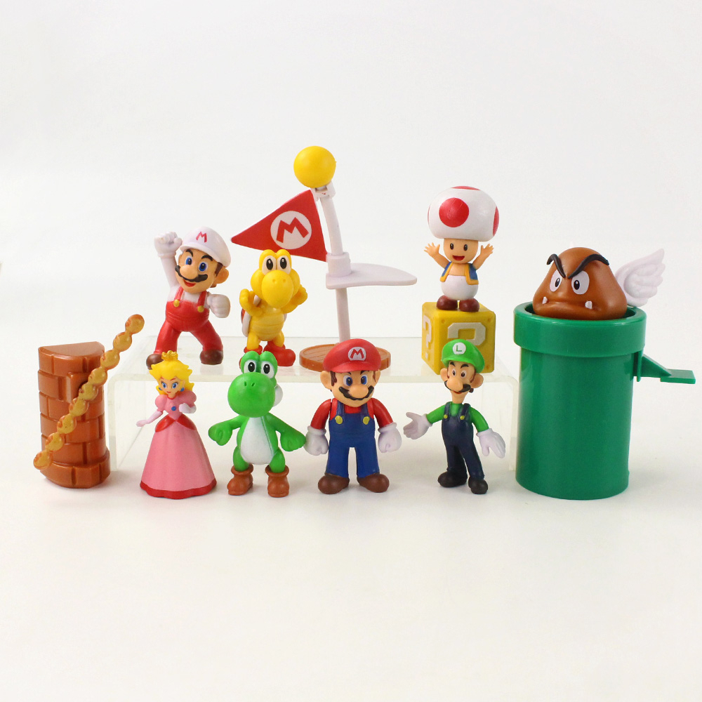 NINTENDO Bộ 12 Nhân Vật Game Super Mario Kích Thước 4-10cm Mô Hình Đồ Chơi Nhân Vật Yoshi Koopa Goomba Trong Game "Mario Luigi"
