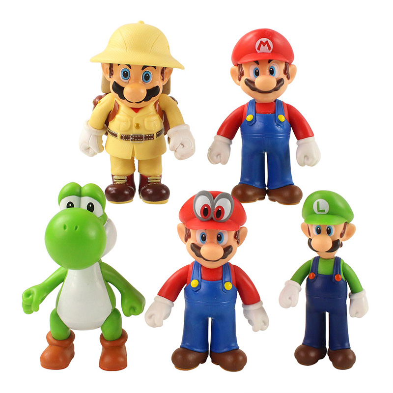 NINTENDO Set 18 / 48 / 18 Nhân Vật Game Super Mario Bros. Mô Hình Nhân Vật Game Mario Luigi Yoshi Bowser Koopa Toad Peach Donkey Kong Wario Waluigi Daisy Goomba Bằng PVC