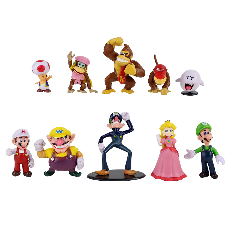NINTENDO Set 18 / 48 / 18 Nhân Vật Game Super Mario Bros. Mô Hình Nhân Vật Game Mario Luigi Yoshi Bowser Koopa Toad Peach Donkey Kong Wario Waluigi Daisy Goomba Bằng PVC