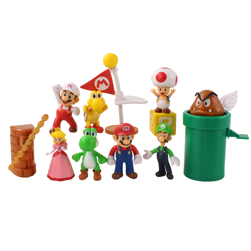 NINTENDO Set 18 / 48 / 18 Nhân Vật Game Super Mario Bros. Mô Hình Nhân Vật Game Mario Luigi Yoshi Bowser Koopa Toad Peach Donkey Kong Wario Waluigi Daisy Goomba Bằng PVC