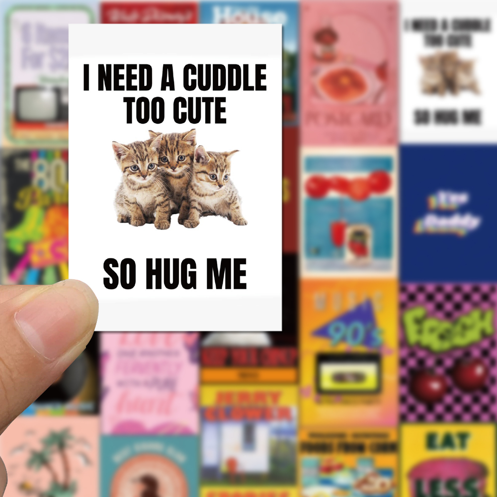 Bộ 40 Miếng Dán Trang Trí Điện Thoại Chống Thấm Nước Hình Ly Trà Sữa Phong Cách retro 90s