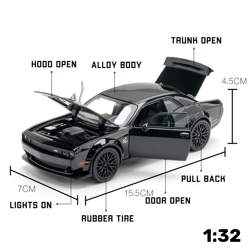 Mô Hình Xe Ô Tô Dodge Challenger SRT Tỉ Lệ 1: 32