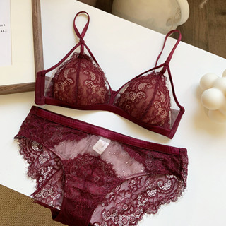 Set Đồ Lót Ren Siêu Mỏng Thoáng Khí Quyến Rũ Cho Nữ