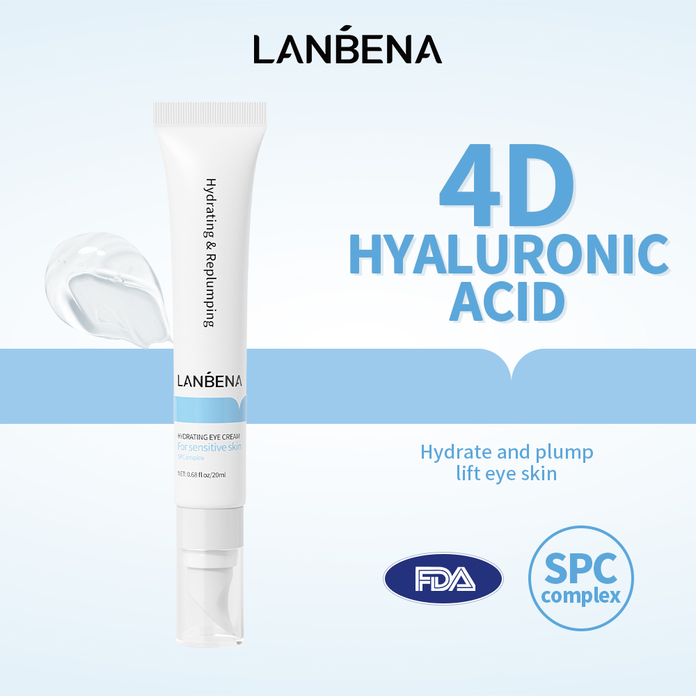 Kem Dưỡng Da Vùng Mắt Lanbena 4D HYALURONIC ACID Dưỡng Ẩm Chống Nếp Nhăn Làm Mịn Quầng Thâm Cho Da Nhạy Cảm 20ml