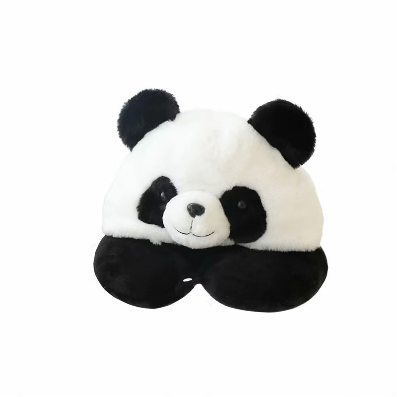 Gối Chữ U Hình Gấu Trúc Dễ Thương Kèm Mũ Trùm Dùng Khi Đi Du Lịch