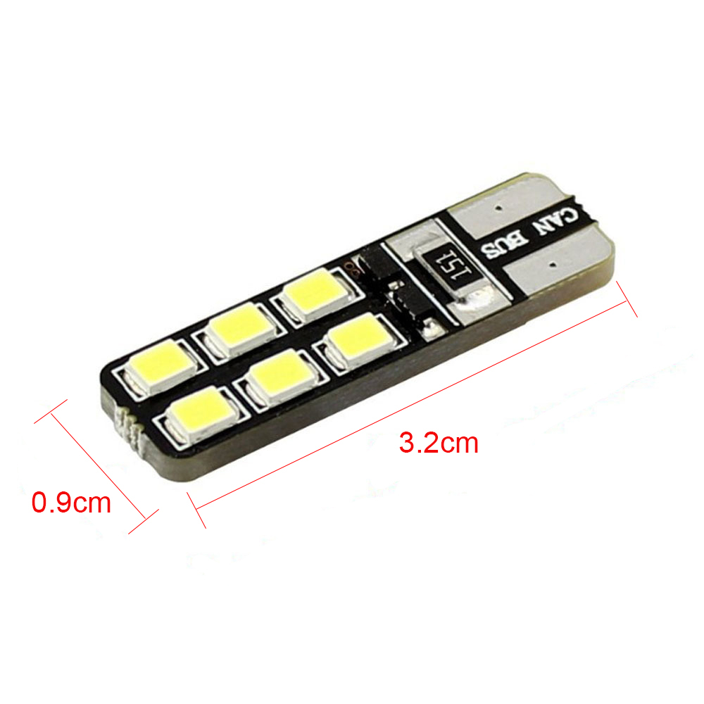 Set 2 Đèn LED T10 SMD W5W 194 168 Ánh Sáng Trắng Dành Cho Cửa Xe Ô Tô