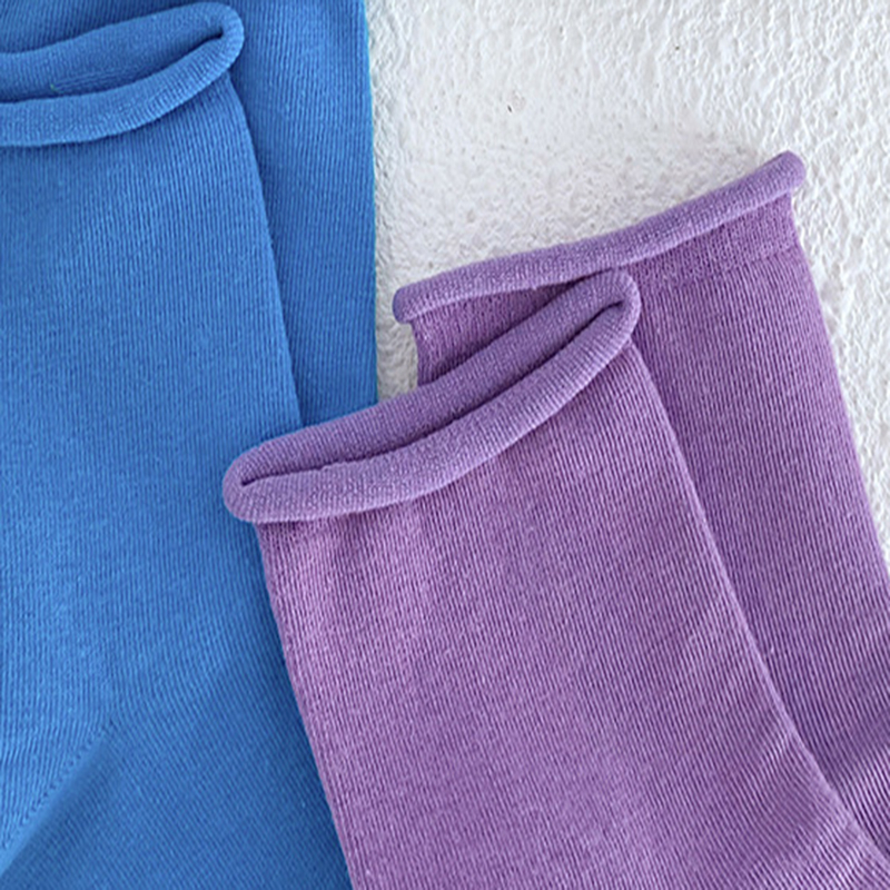 FHYL Vớ Cotton Cổ Vừa Màu Sắc Ngọt Ngào Phong Cách Hàn Quốc Thời Trang Mùa Hè Cho Nữ