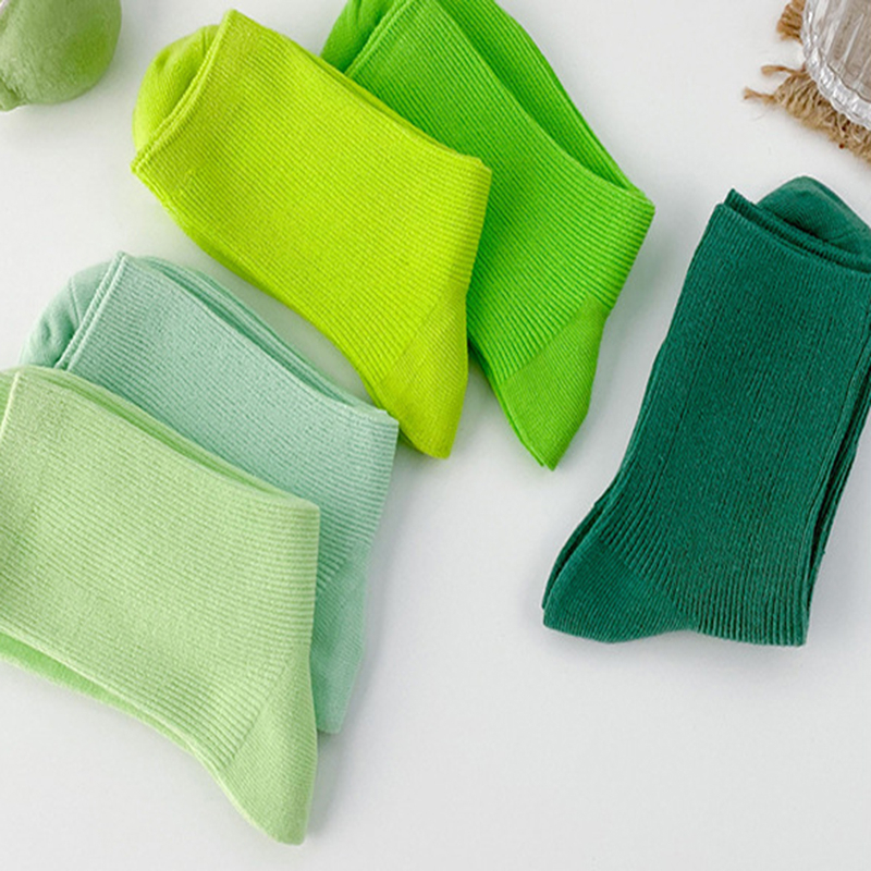 FHYL Vớ Cotton Mỏng Cổ Vừa Màu Sắc Cầu Vồng Phong Cách Hàn Quốc Đơn Giản Thời Trang Mùa Hè Cho Nữ