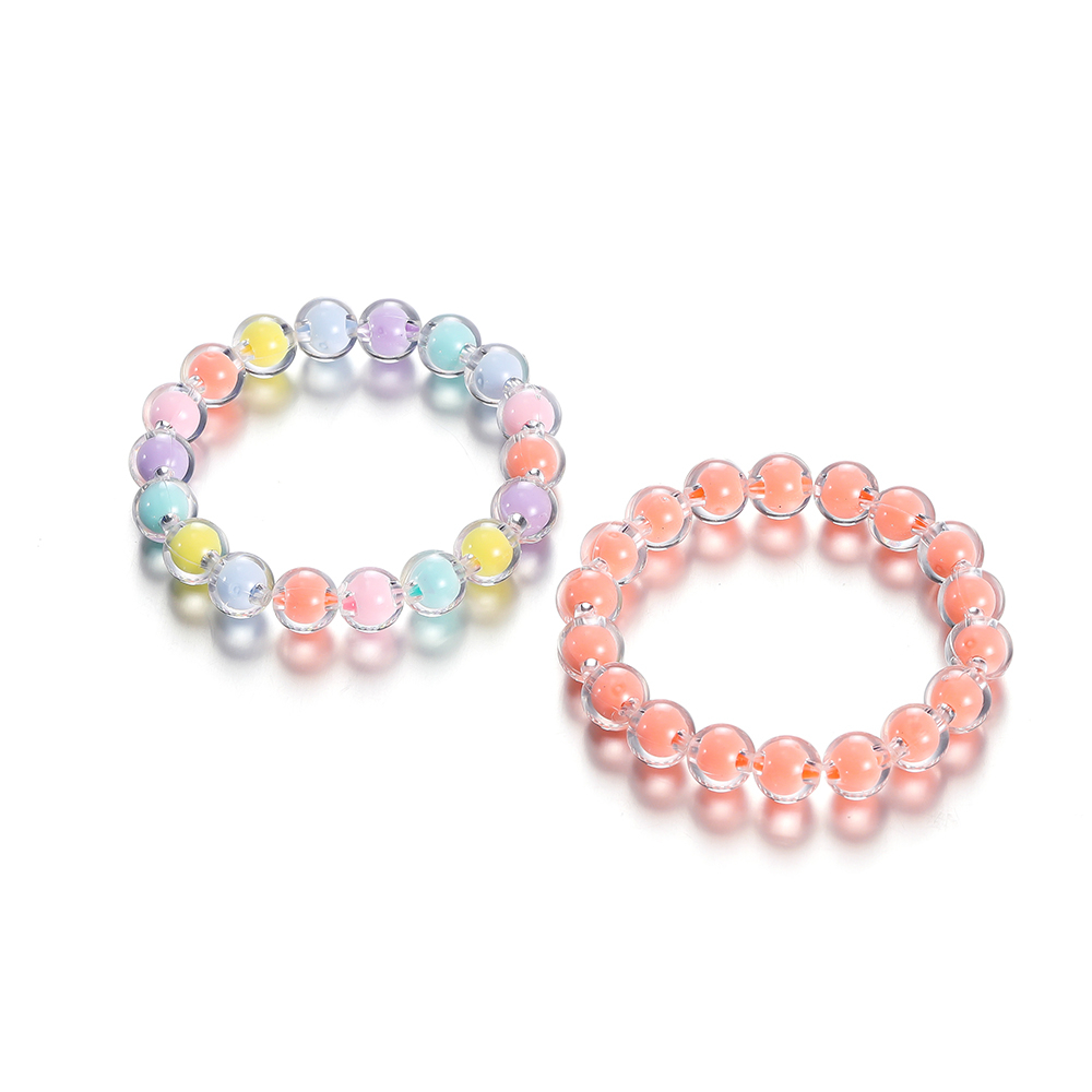 1 Túi Hạt Xỏ Lỗ Tròn Bằng Acrylic Trong Suốt 8-12mm Dùng Làm Trang Sức DIY