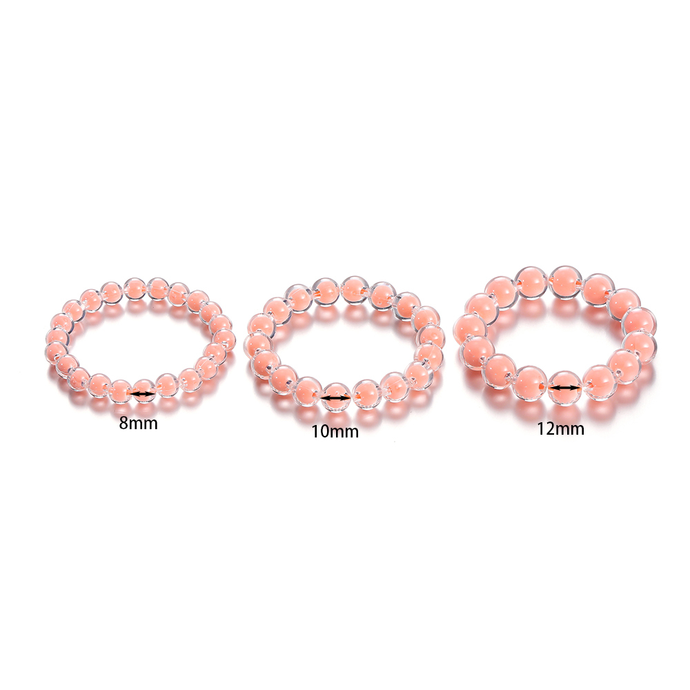 1 Túi Hạt Xỏ Lỗ Tròn Bằng Acrylic Trong Suốt 8-12mm Dùng Làm Trang Sức DIY