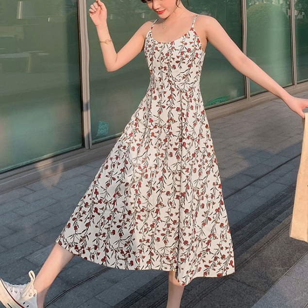 Đầm Nữ Cổ Chữ V Tay Ngắn Thêu Hoa Phong Cách Pháp Thanh Lịch Thời Trang