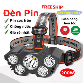 Zuoguan Đèn Pin Đeo Đầu Siêu Sáng Có Thể Sạc Lại Tiện Dụng