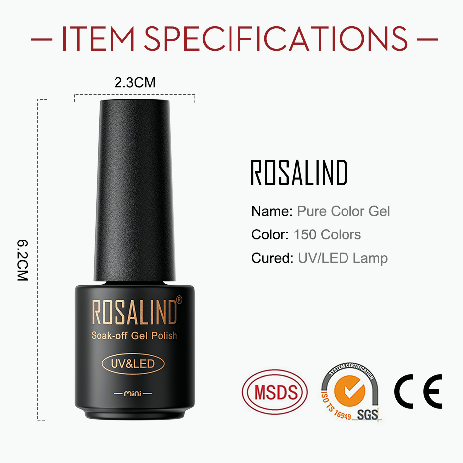 Lọ Gel Sơn Móng Tay UV/ LED Rosalind RA2901-2918 Thời Trang 7ml