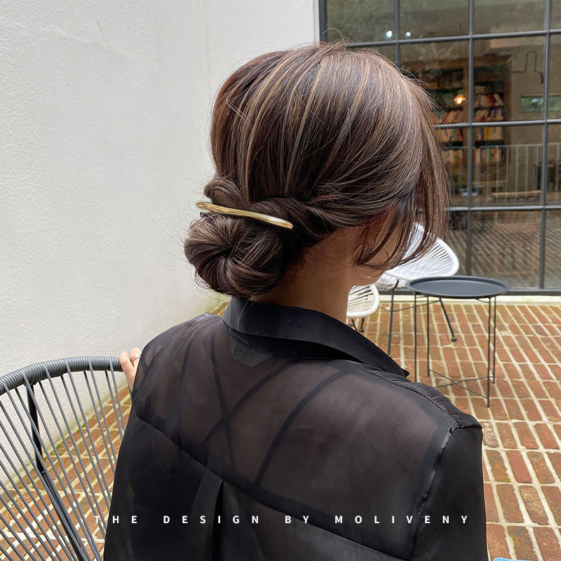 Kẹp Tóc Kim Loại Cong Đơn Giản Một Lần Chất Lượng Cao